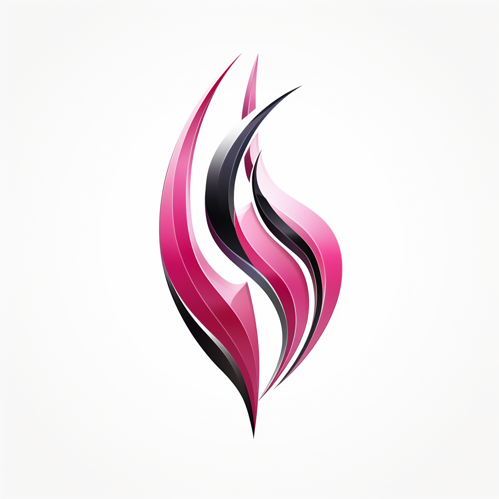 Black and pink round logo with spear