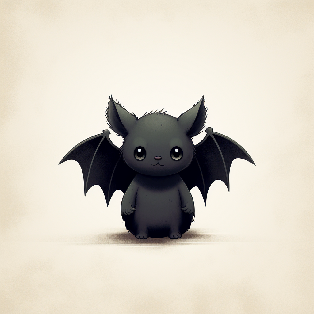 Adorable black Pomapoochi with bat wings