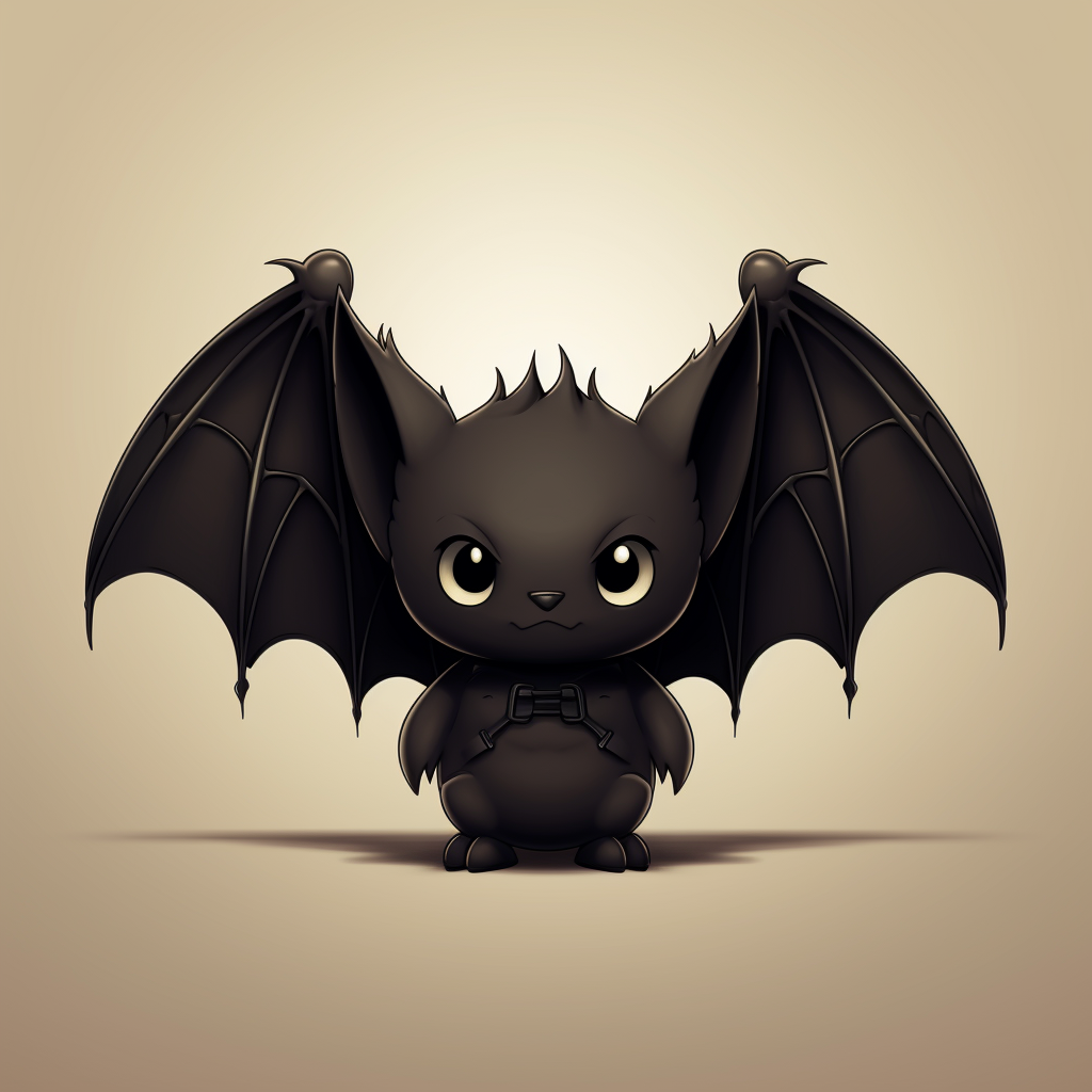 Cute black Pomapoochi with bat wings