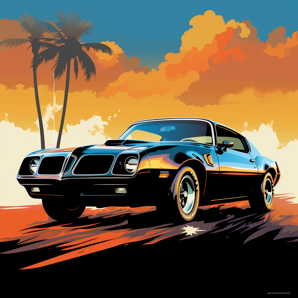 Black Pontiac Trans Am Firebird Art