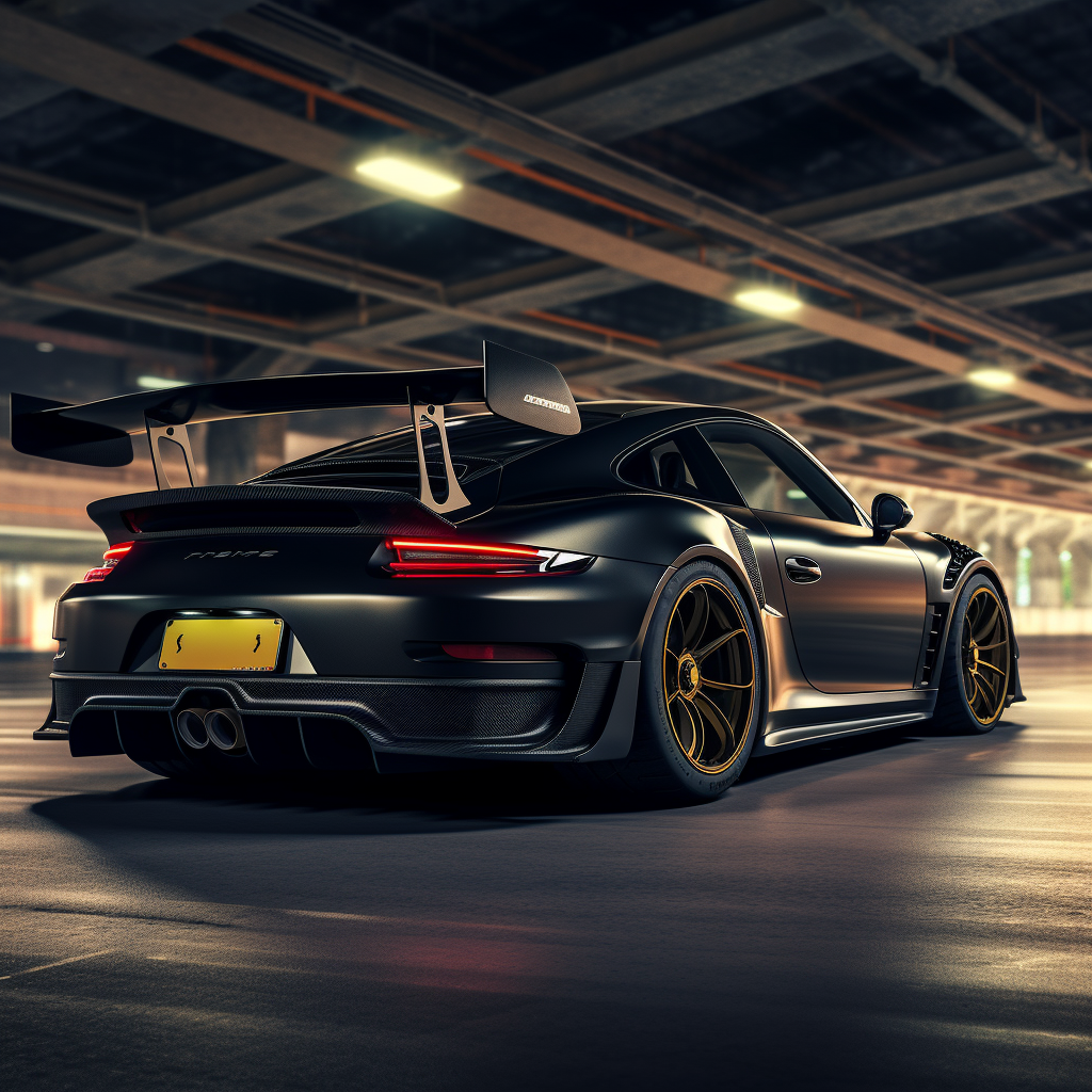 Black Porsche GT3RS Rear View