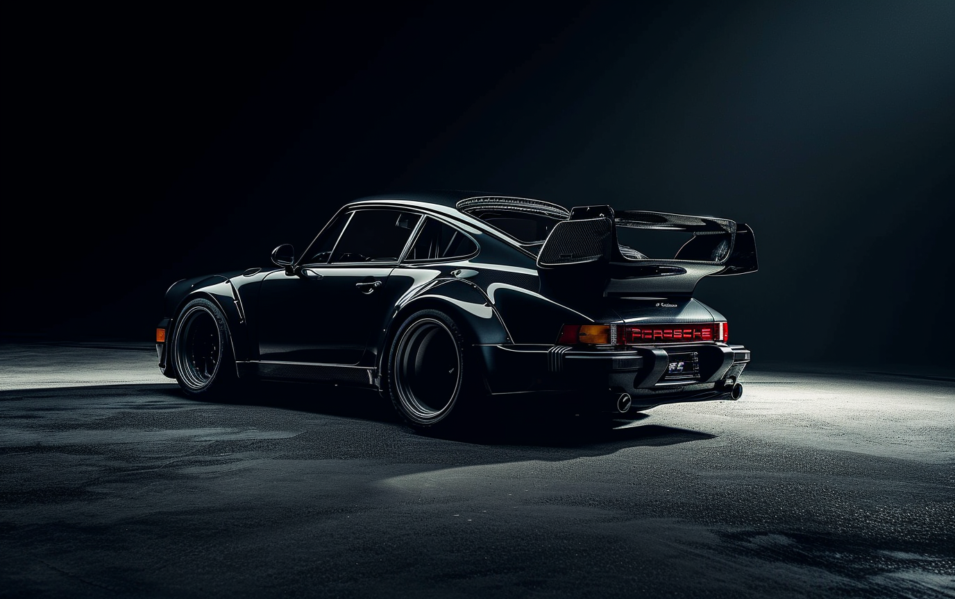 Stylish black Porsche RWB 964 widebody