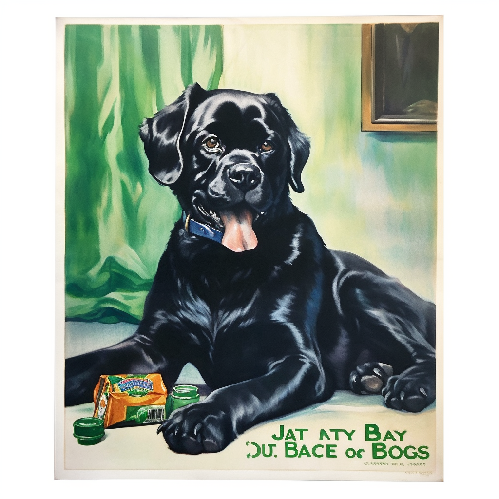 Cute black pug enjoying green beans