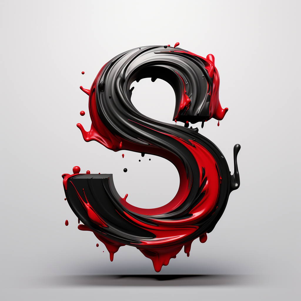 Black and red 3D paint logo design