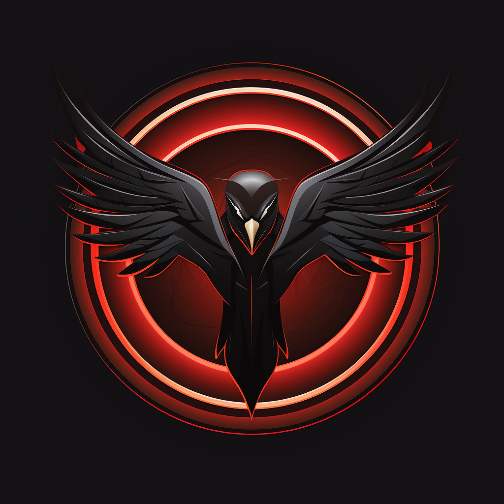 Black and Red Falcon Logo