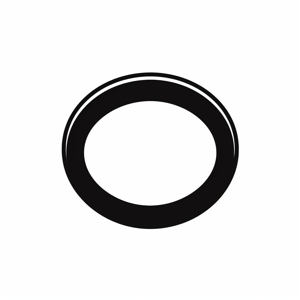 black ring symbol on white background