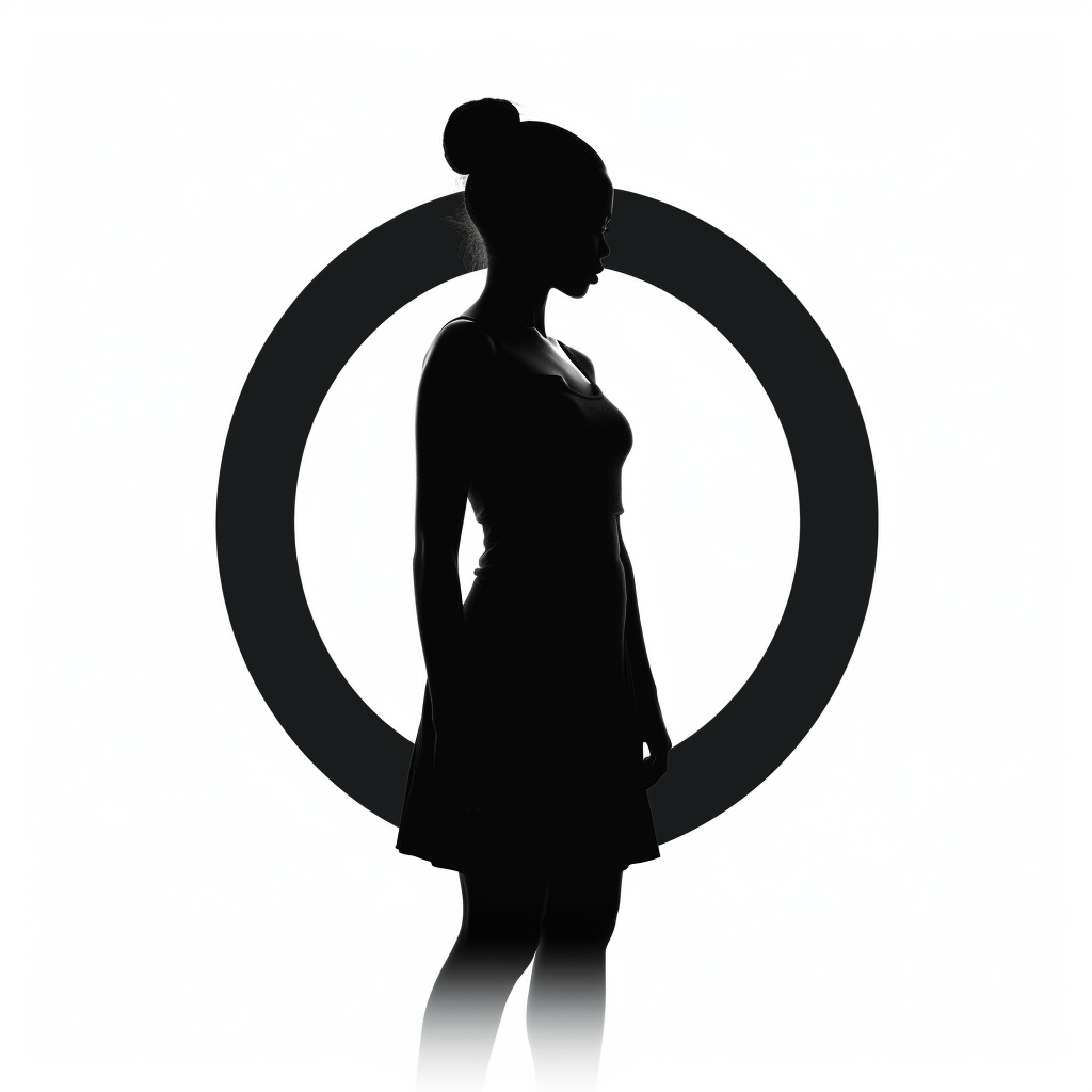 Black Ring Silhouette on White Background