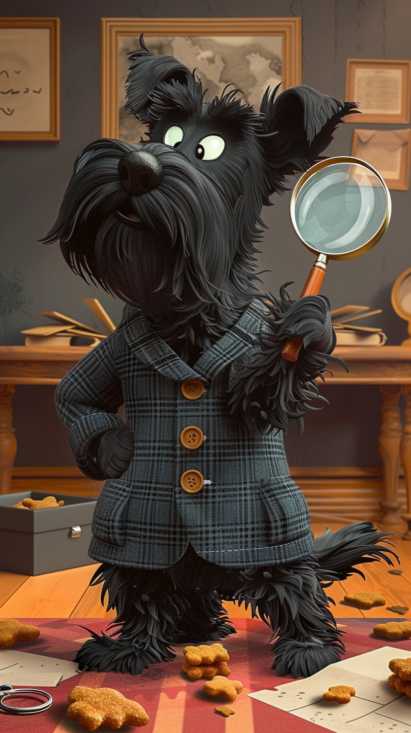 Black Scottie Dog Detective Magnifying Treats