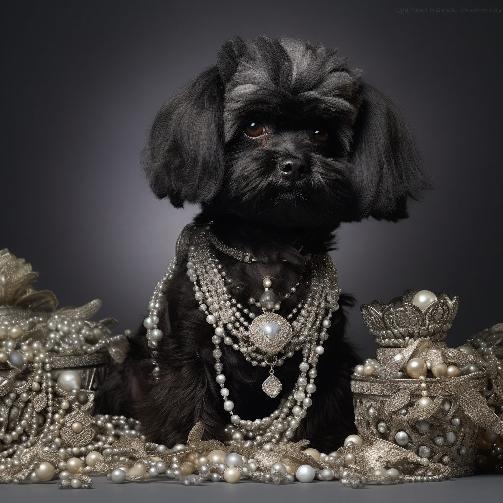 Adorable Dog with Glamorous Jewelry