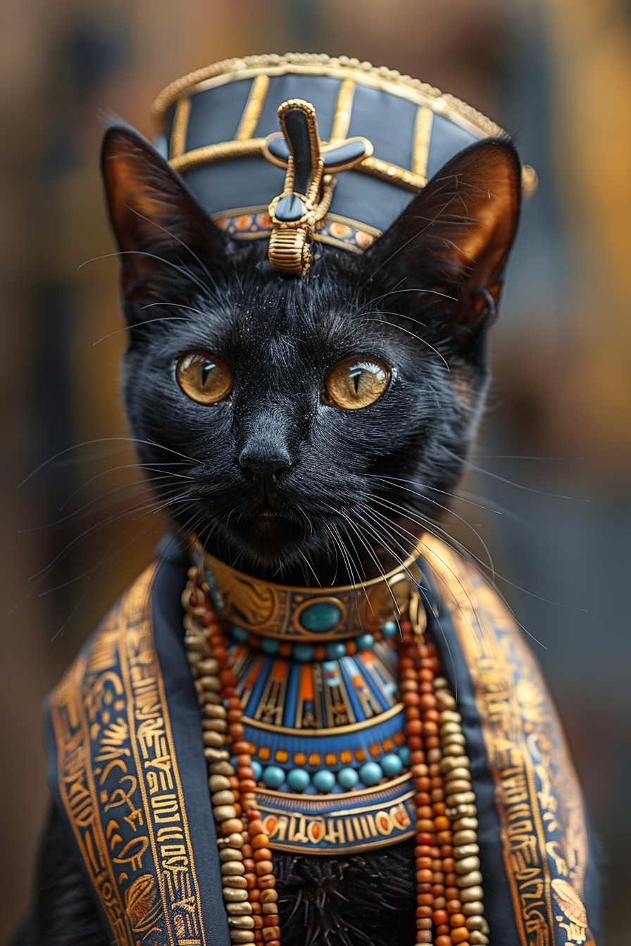 Black short hair cat pharaoh