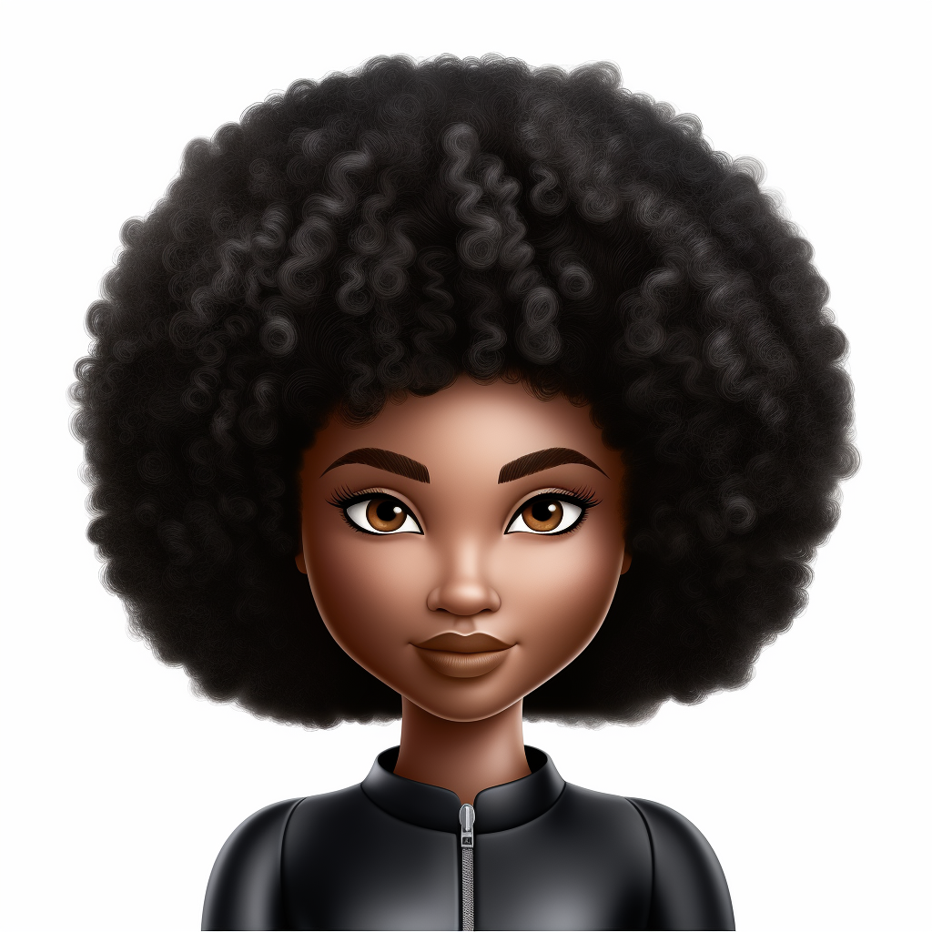 Cute black shrug emoji with fro