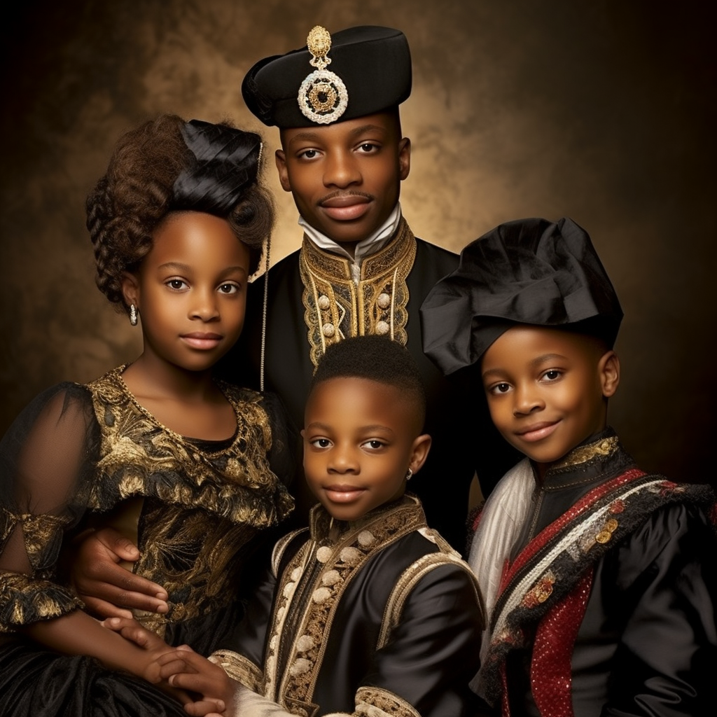 Beautiful black siblings in formal attire