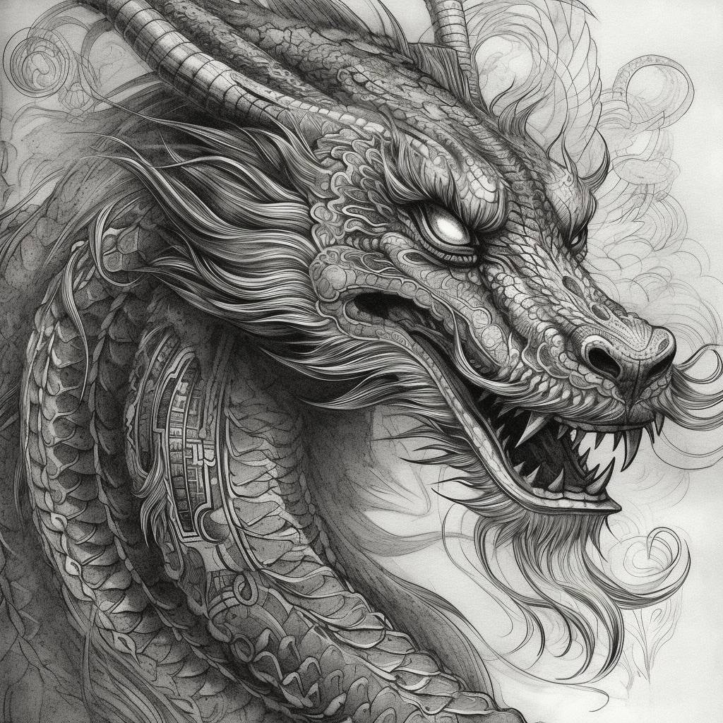 Asian Dragon Tattoo with Intricate Details