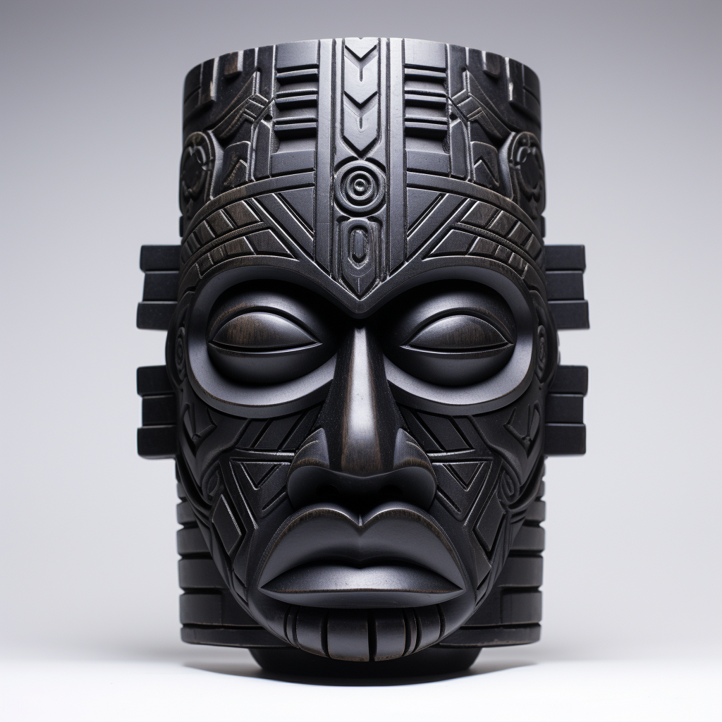 Relaxing black steel masque olmec