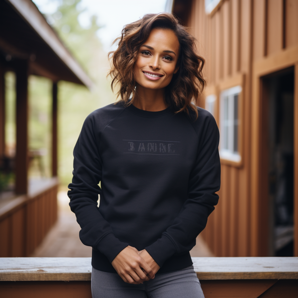 Young woman wearing black sweatshirt