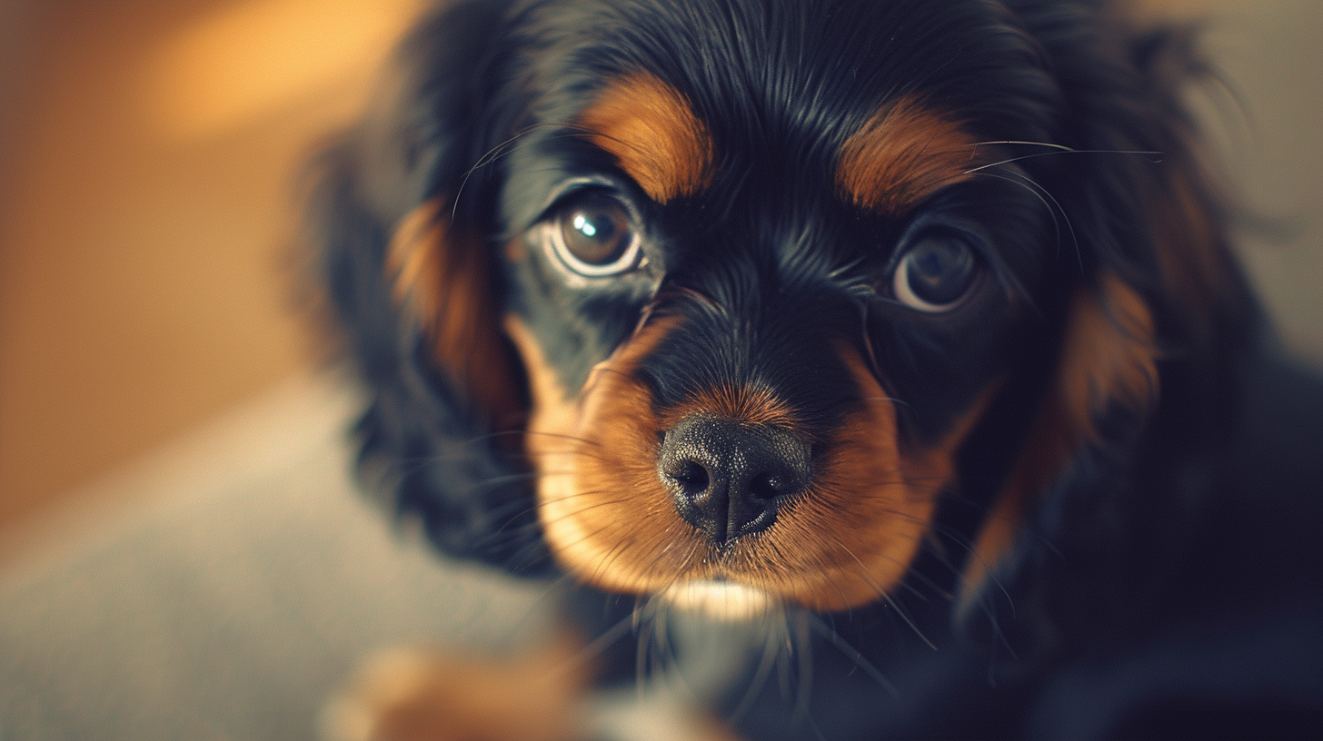 Black and Tan Cavalier King Charles Puppy