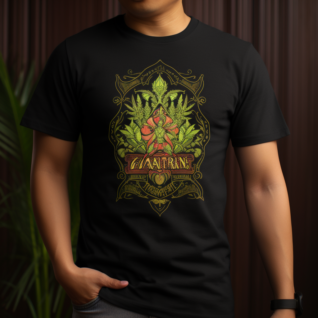 Black t-shirt with a Maeng-Da graphic kratom design