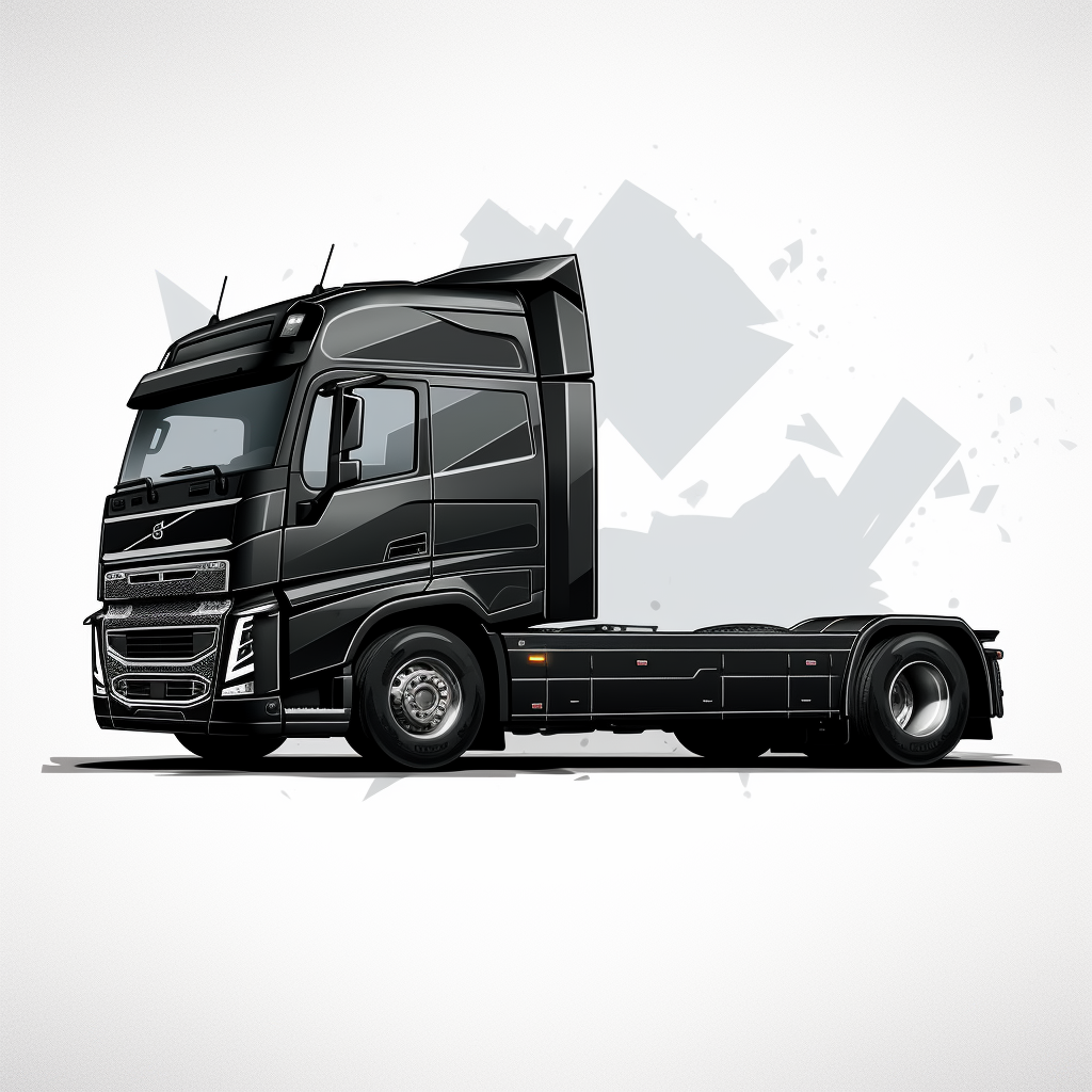 Black Volvo Truck Sketch