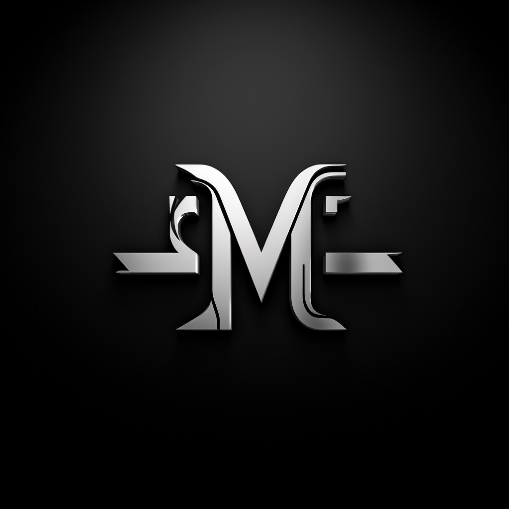 Modern sleek premium black white 2D logo JMC