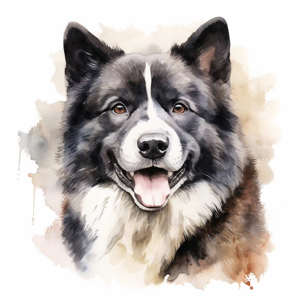 Beautiful American Akita Dog Illustration