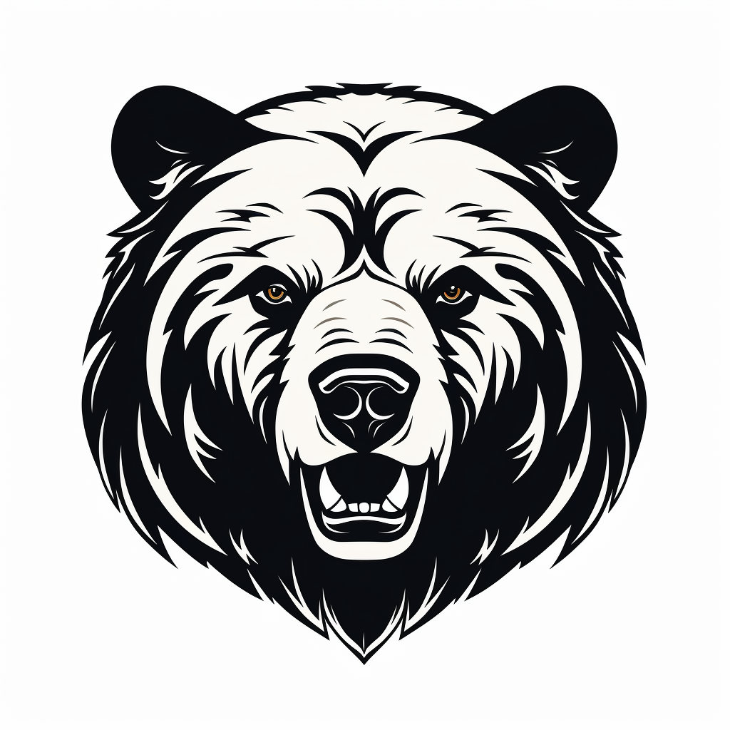 Black and white bear head icon