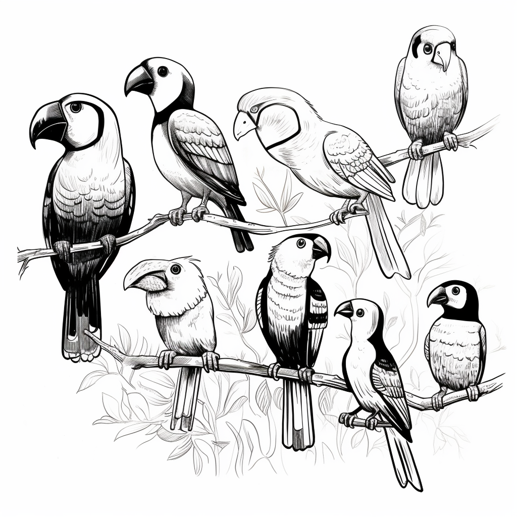 Simple black and white bird illustration