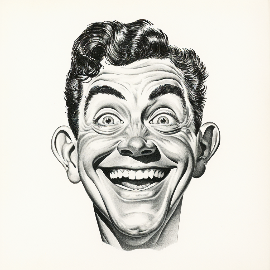 Cartoon advertising man face smiling