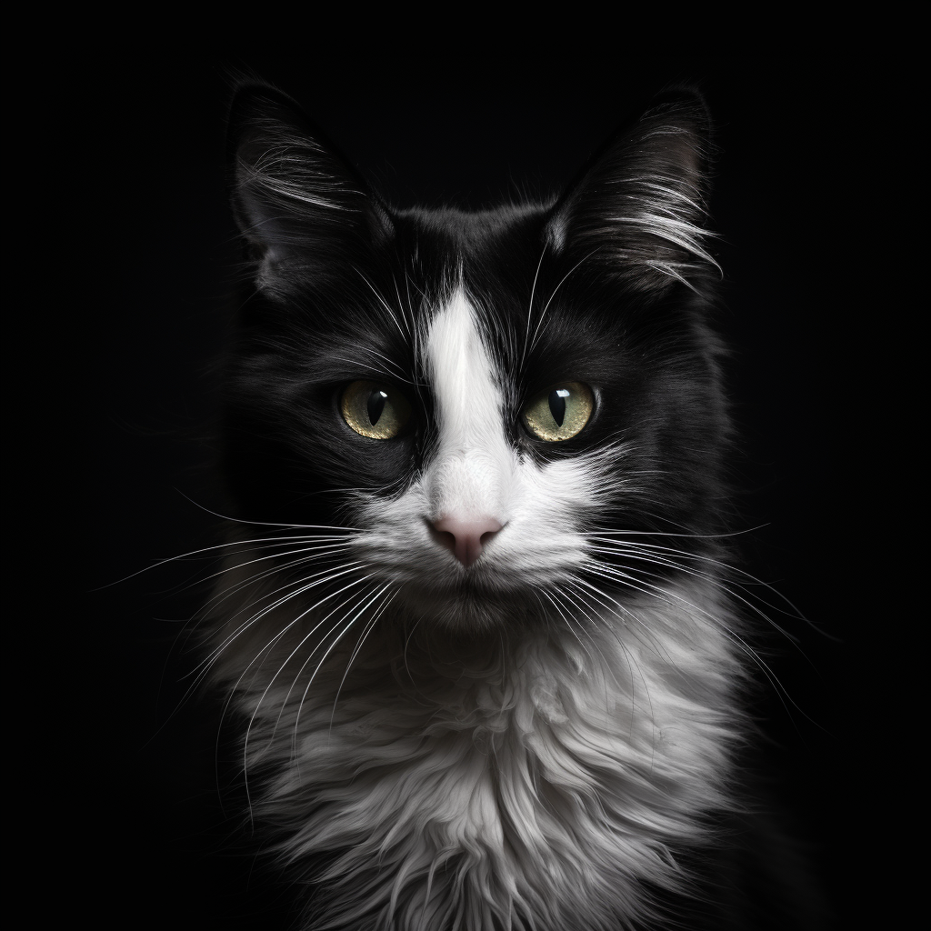 Cute black and white cat