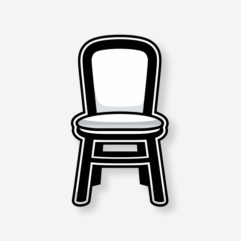 Black White Chair Sticker