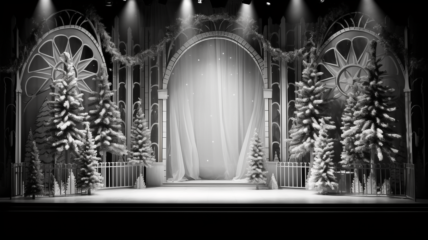 Black and White Christmas Stage Design  ?️