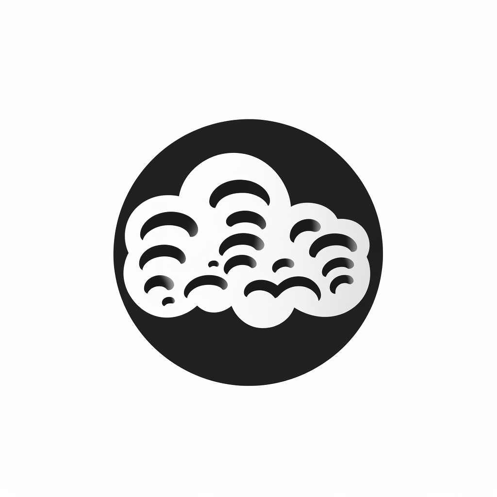 Black and White Cloud-shaped Kamon Icon