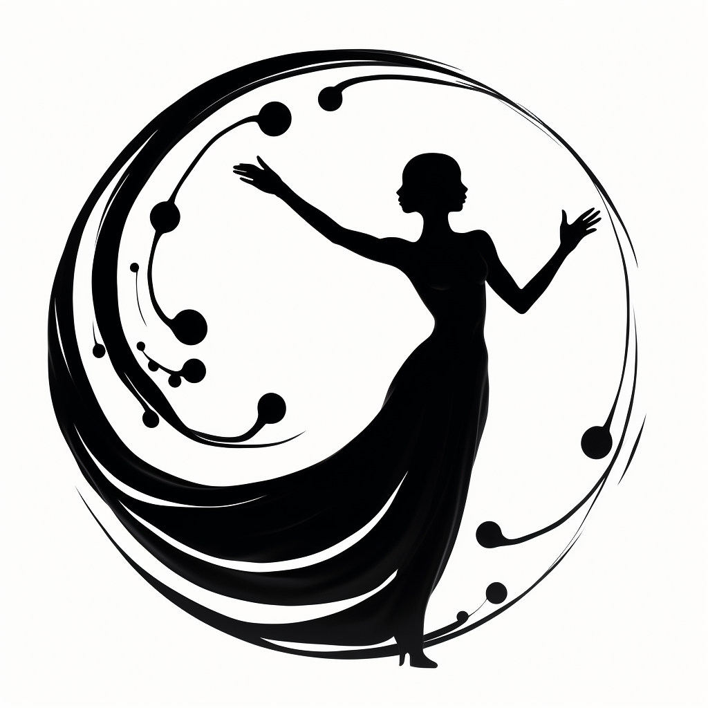 Black White Dancer Silhouette Coloring Page