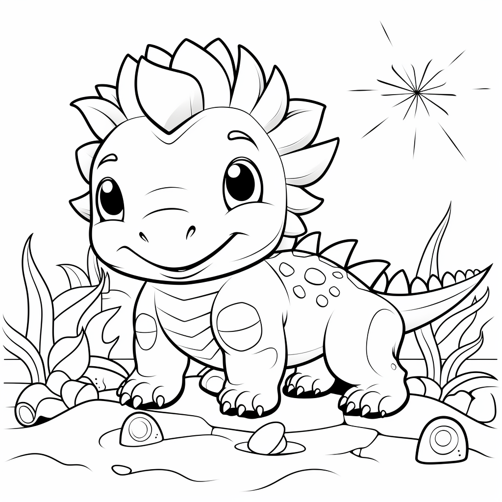 Kids Coloring Page Stegosaurus