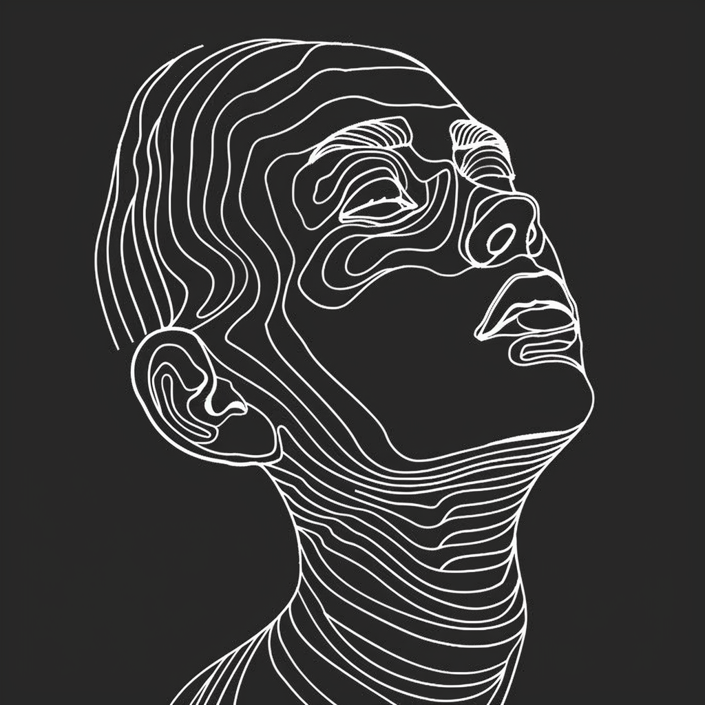 Black White Contour Lines Vector Art