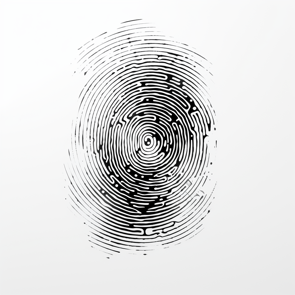 Stylized fingerprint representing growth, connection, and storytelling