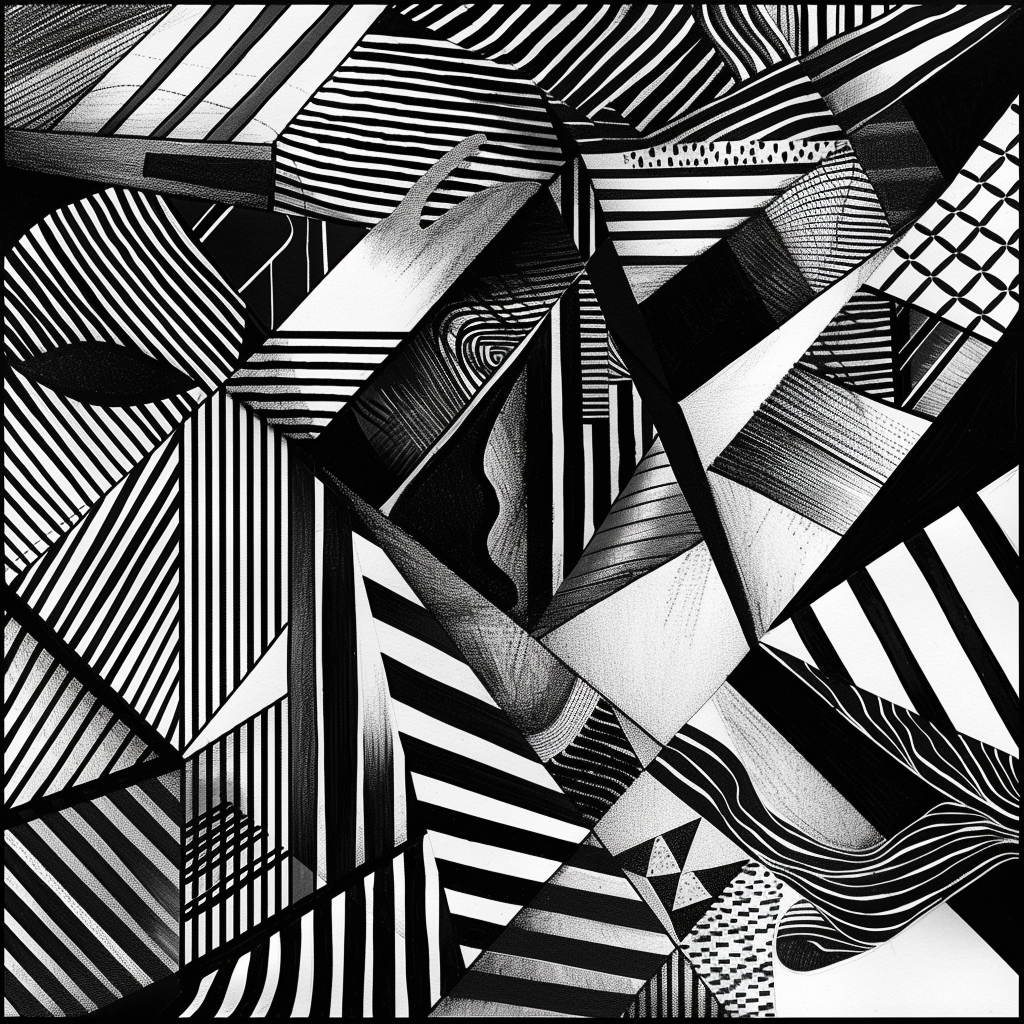 Geometric black white line patterns