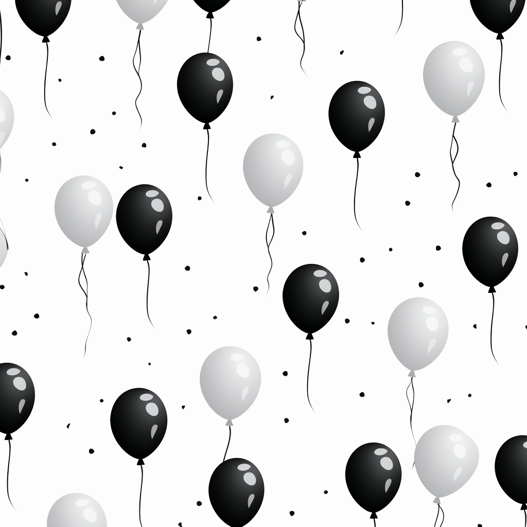 Graphic design of birthday balloons on white background