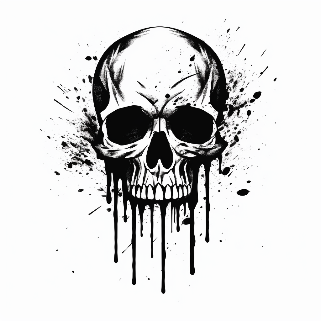 Black skull brush vector