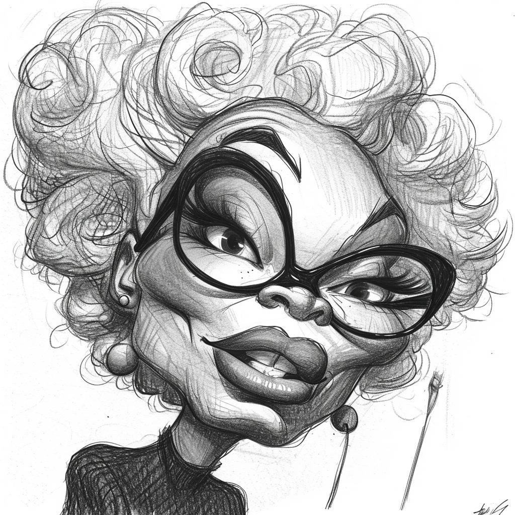 Hand Drawn Ru Paul Caricature Sketch