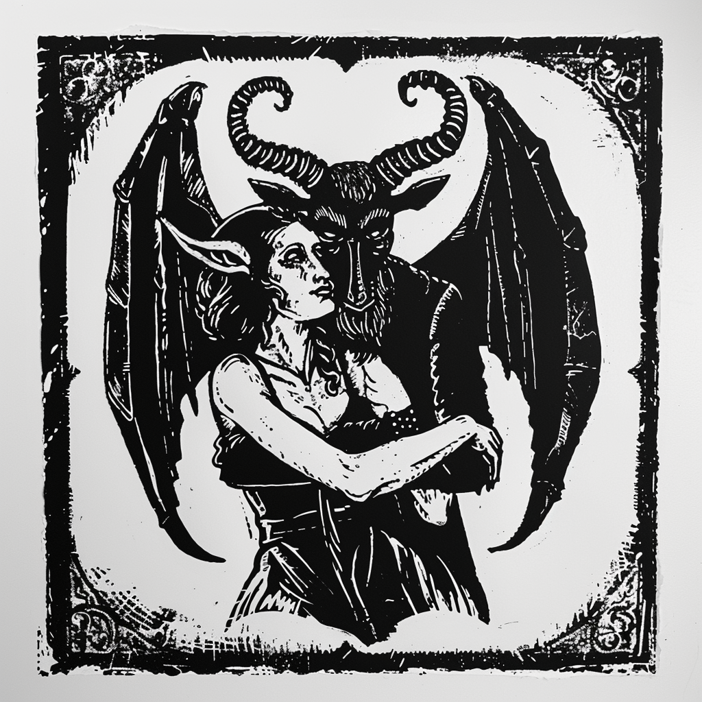 Black White Lilith Baphomet Print