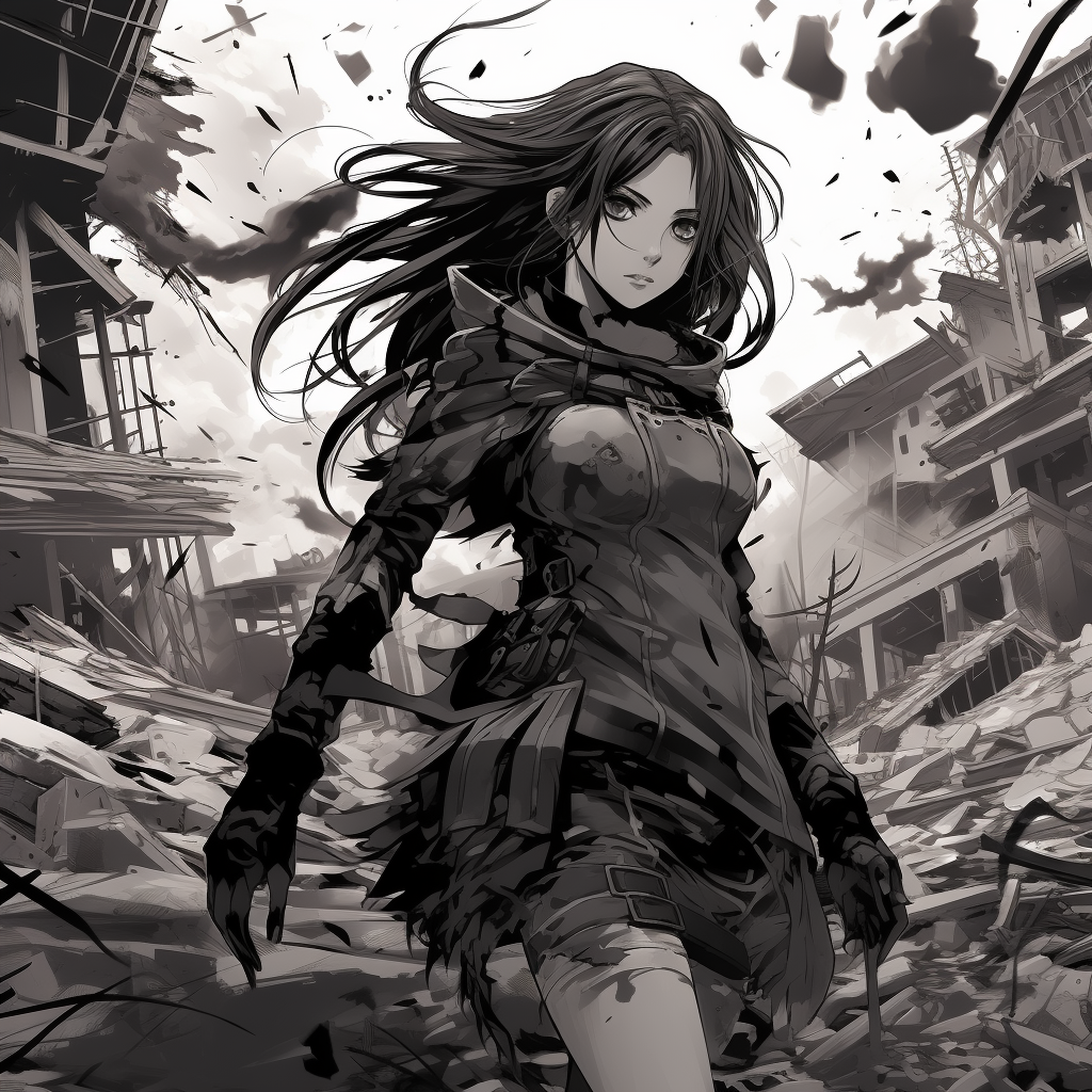 Strong manga warrior in post-apocalyptic setting