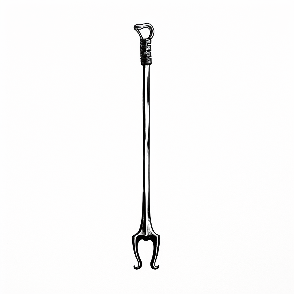 Minimal Detail Black and White Crowbar Clip Art