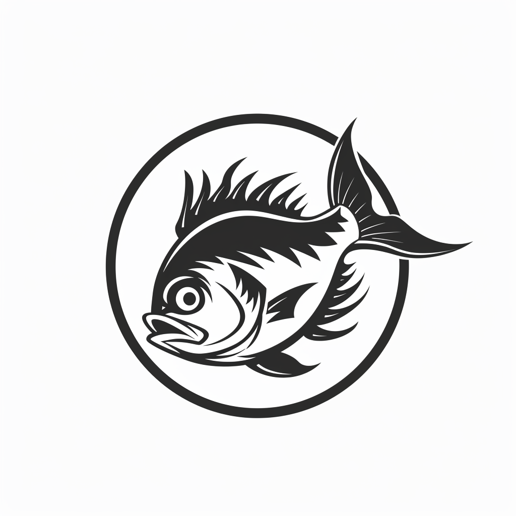 Black and White Minimalist Cod Fish Logo