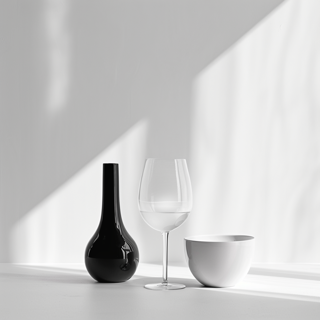 Black White Drinkware Minimalist Photo