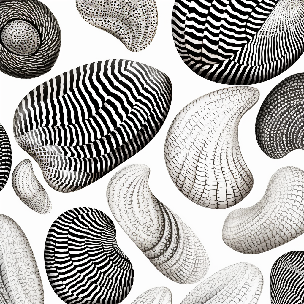 Graphic Mollusk Pattern Closeup