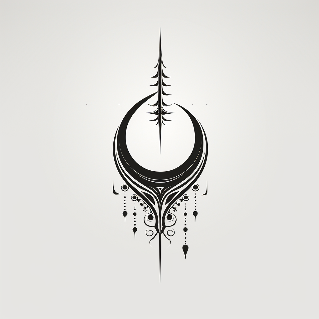 Minimalistic geometric crescent moon logo design