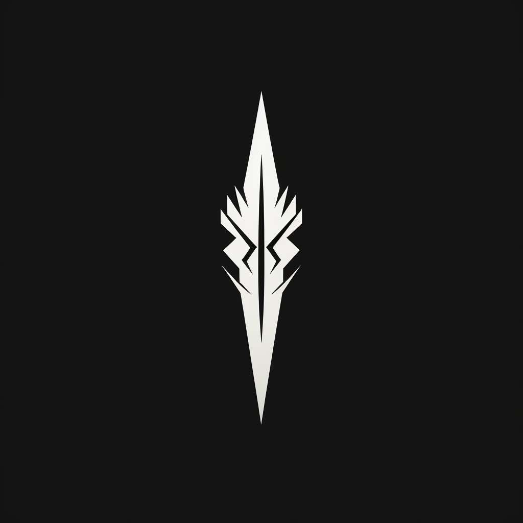 Minimalist geometric dagger logo design