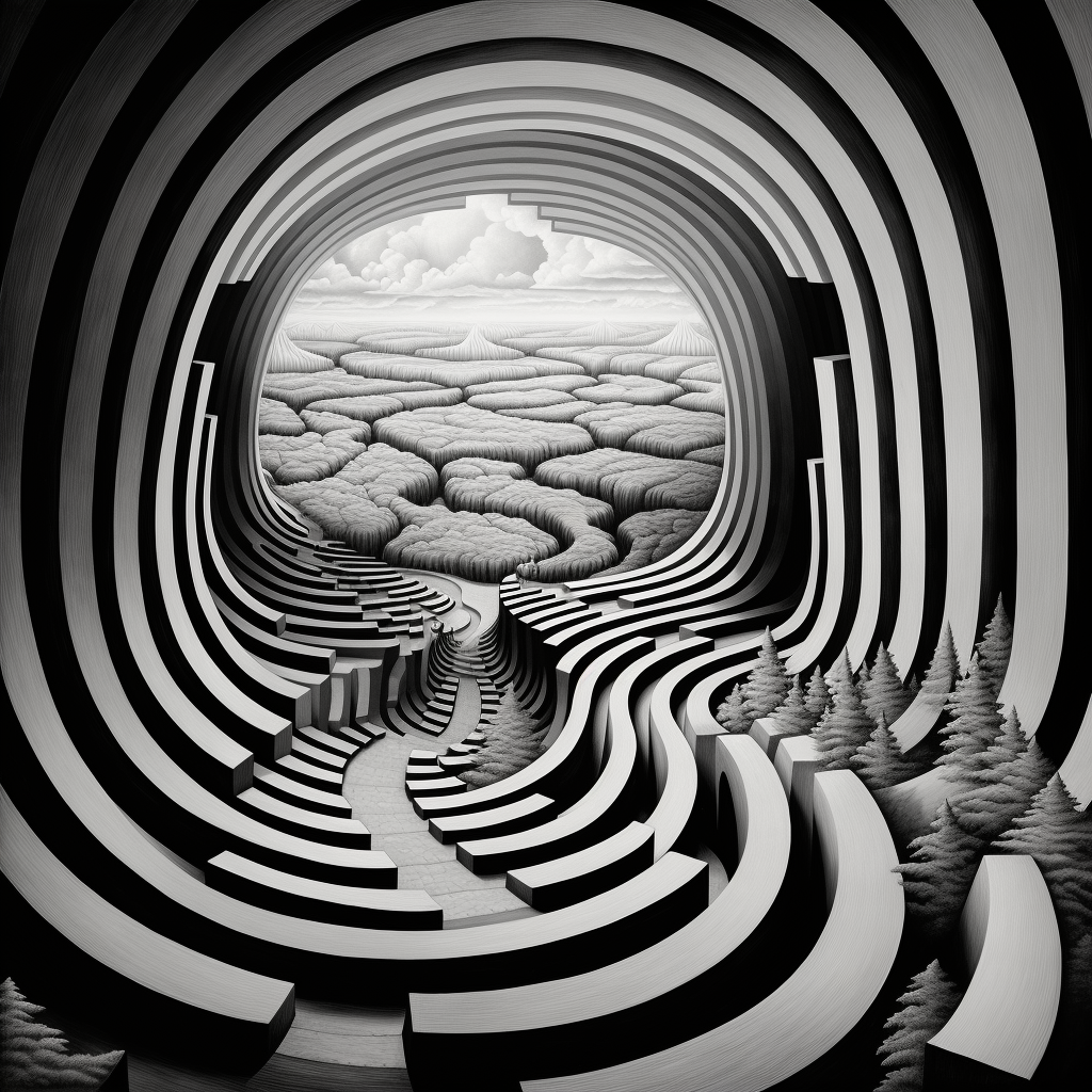 Captivating black and white optical illusions