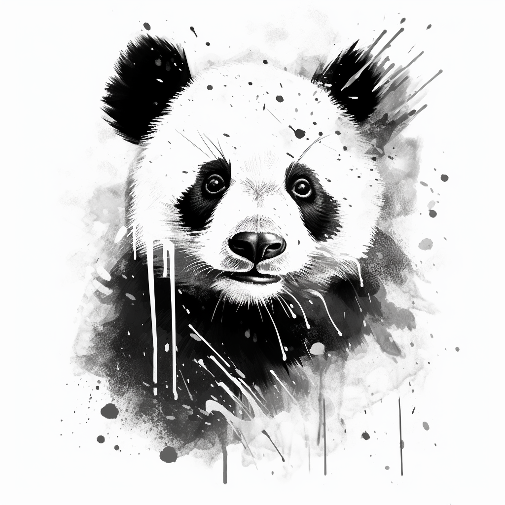 Adorable panda painting on a t-shirt