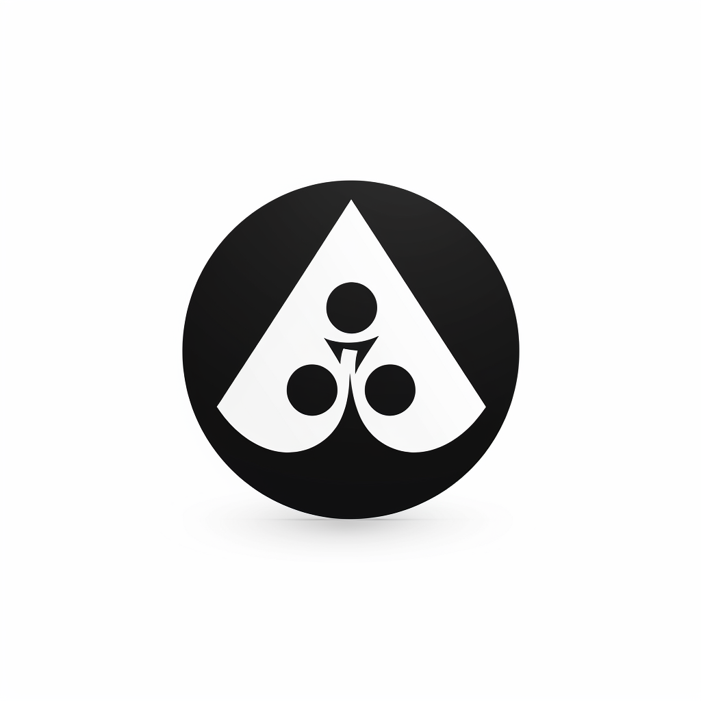 Simple logo of a black and white puzzle ace of spade